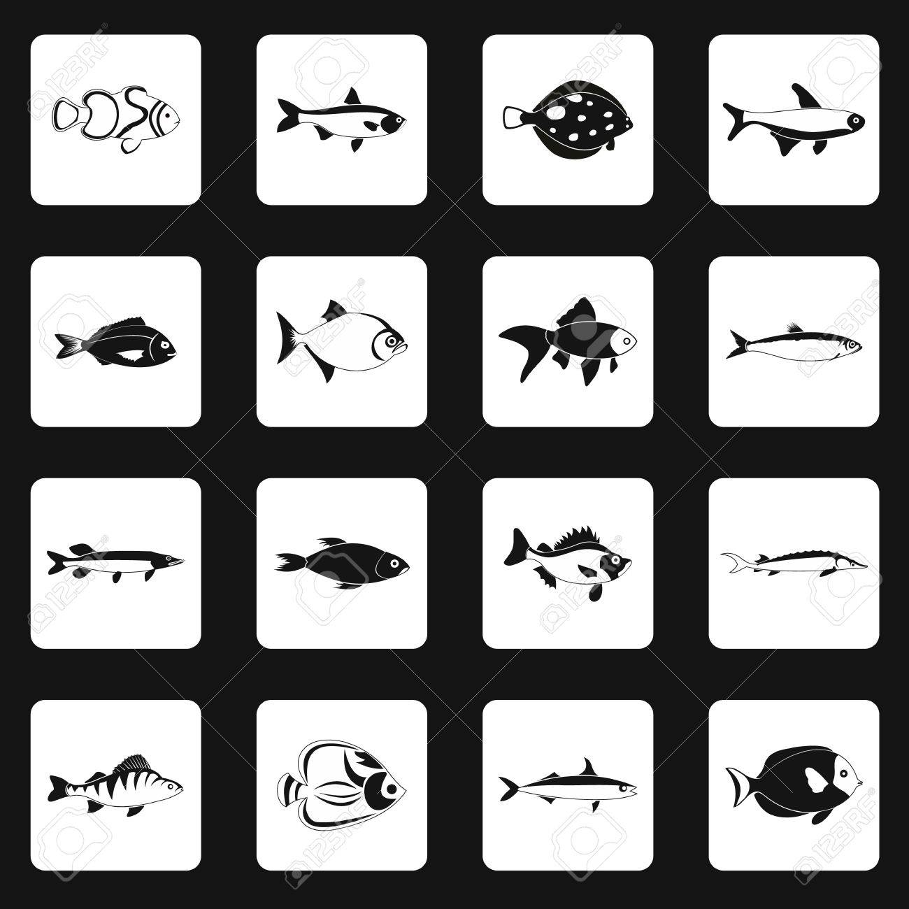 魚アイコンは シンプルなスタイルに設定します 海の魚の設定コレクションのベクトル図のイラスト素材 ベクタ Image 魚アイコンは シンプルなスタイルに設定します 海の魚の設定コレクションのベクトル図のイラスト素材 ベクタ Image