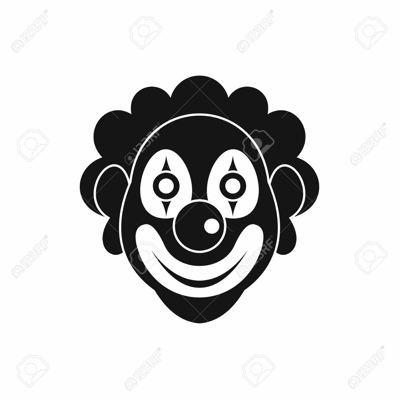 シンプルなスタイルの白い背景で隔離のピエロ アイコン 冗談のシンボル のイラスト素材 ベクタ Image 61681109