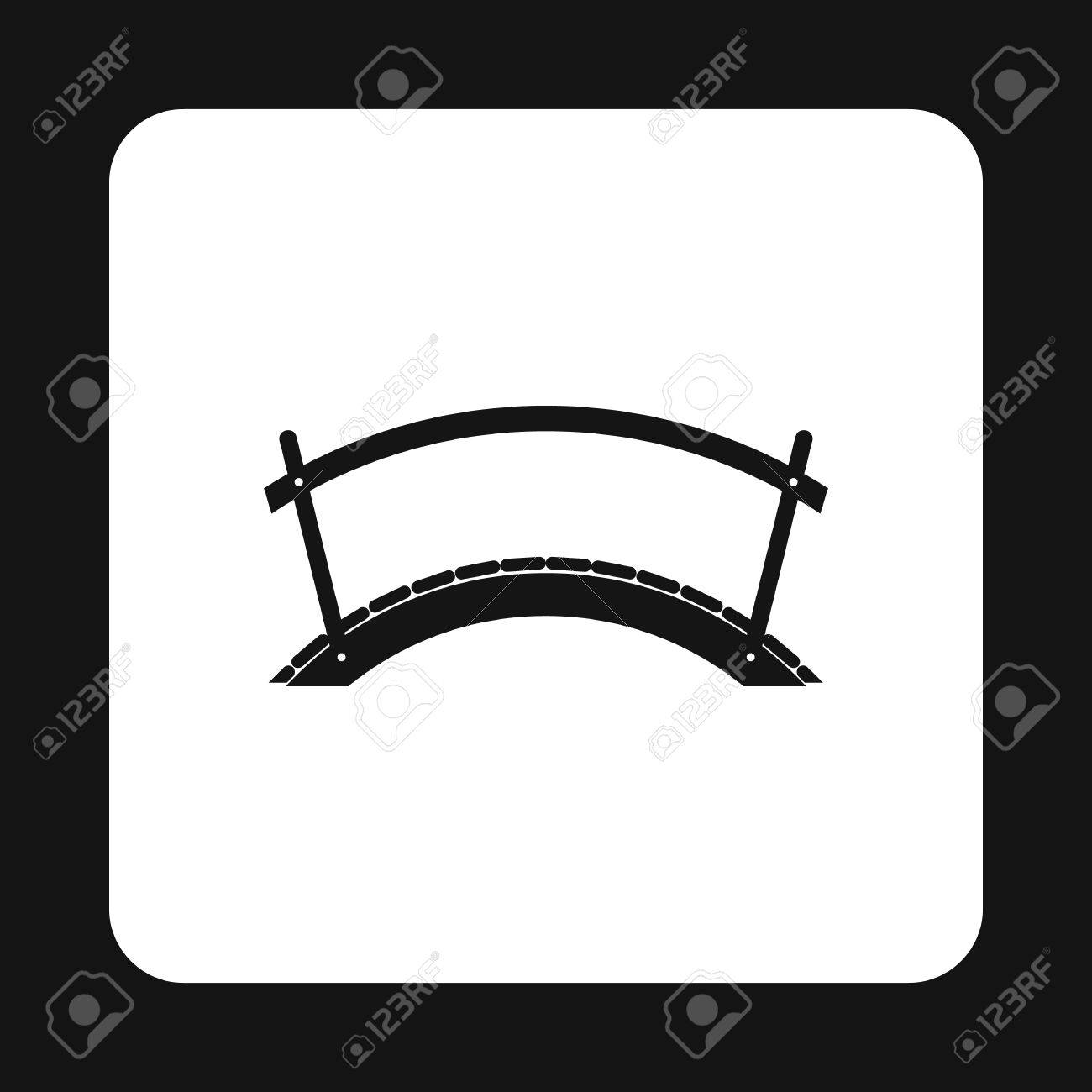 白い背景に分離されたシンプルなスタイルの木製の橋のアイコン 構造記号のイラスト素材 ベクタ Image