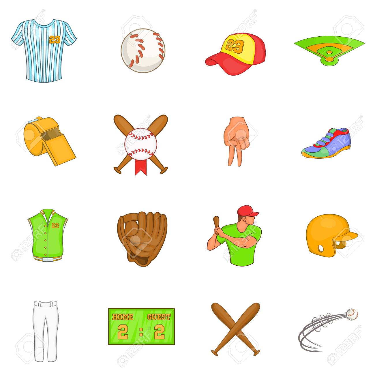 Baseball Icons Set In Cartoon Style Softball Equipment Set Collection Royalty Free Cliparts Vectors And Stock Illustration Image 62260190 If you're a softball coach, load up on some of these softball. baseball icons set in cartoon style softball equipment set collection