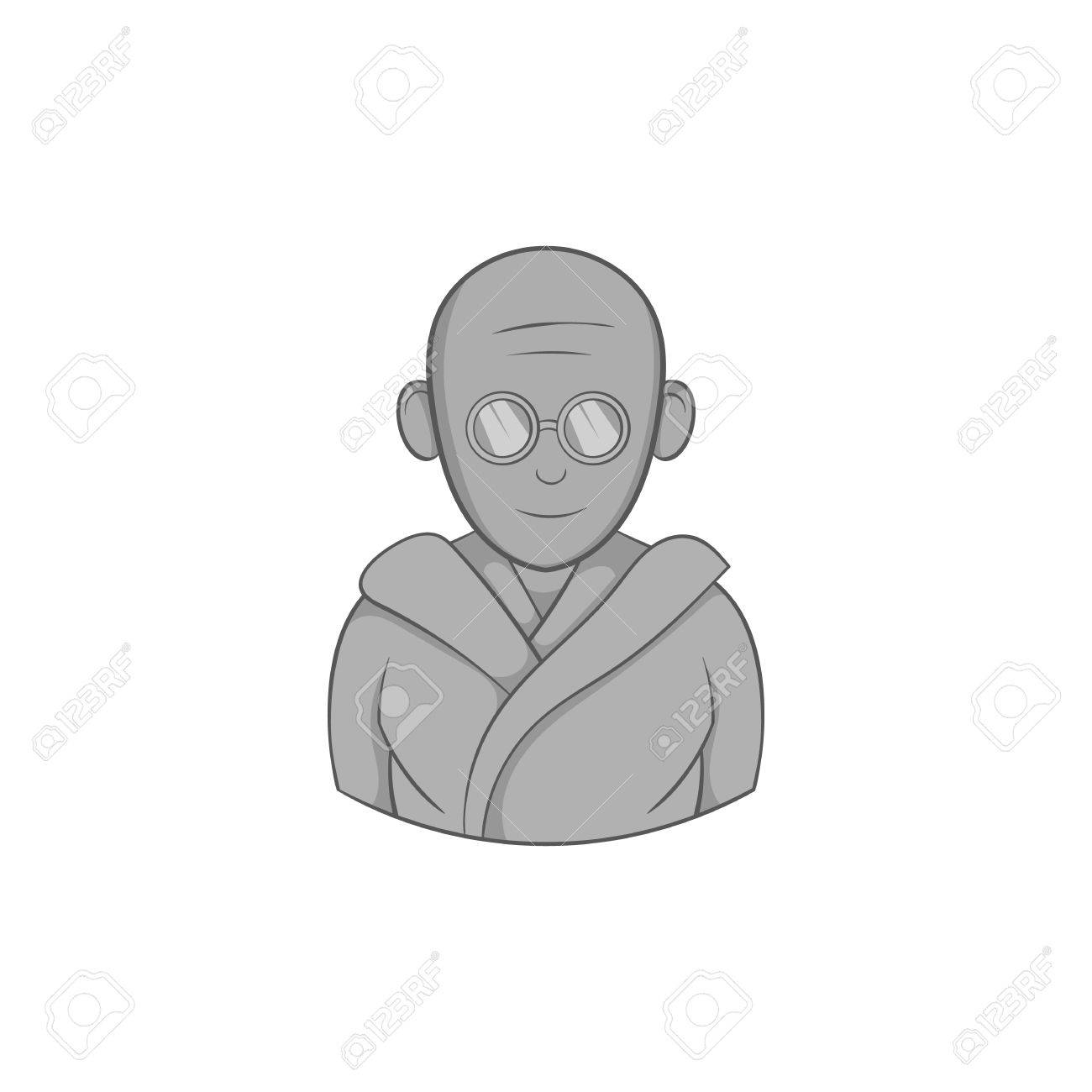 白い背景に分離された黒のモノクロ スタイルでインドの男性アイコン 人シンボル ベクトル図 のイラスト素材 ベクタ Image