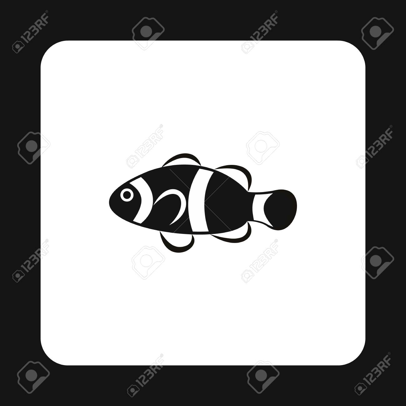シンプルなスタイルの白い背景で隔離のピエロ魚アイコン 海の生き物のシンボル ベクトル図のイラスト素材 ベクタ Image シンプルなスタイルの白い背景で隔離のピエロ魚アイコン 海の生き物のシンボル ベクトル図のイラスト素材 ベクタ Image