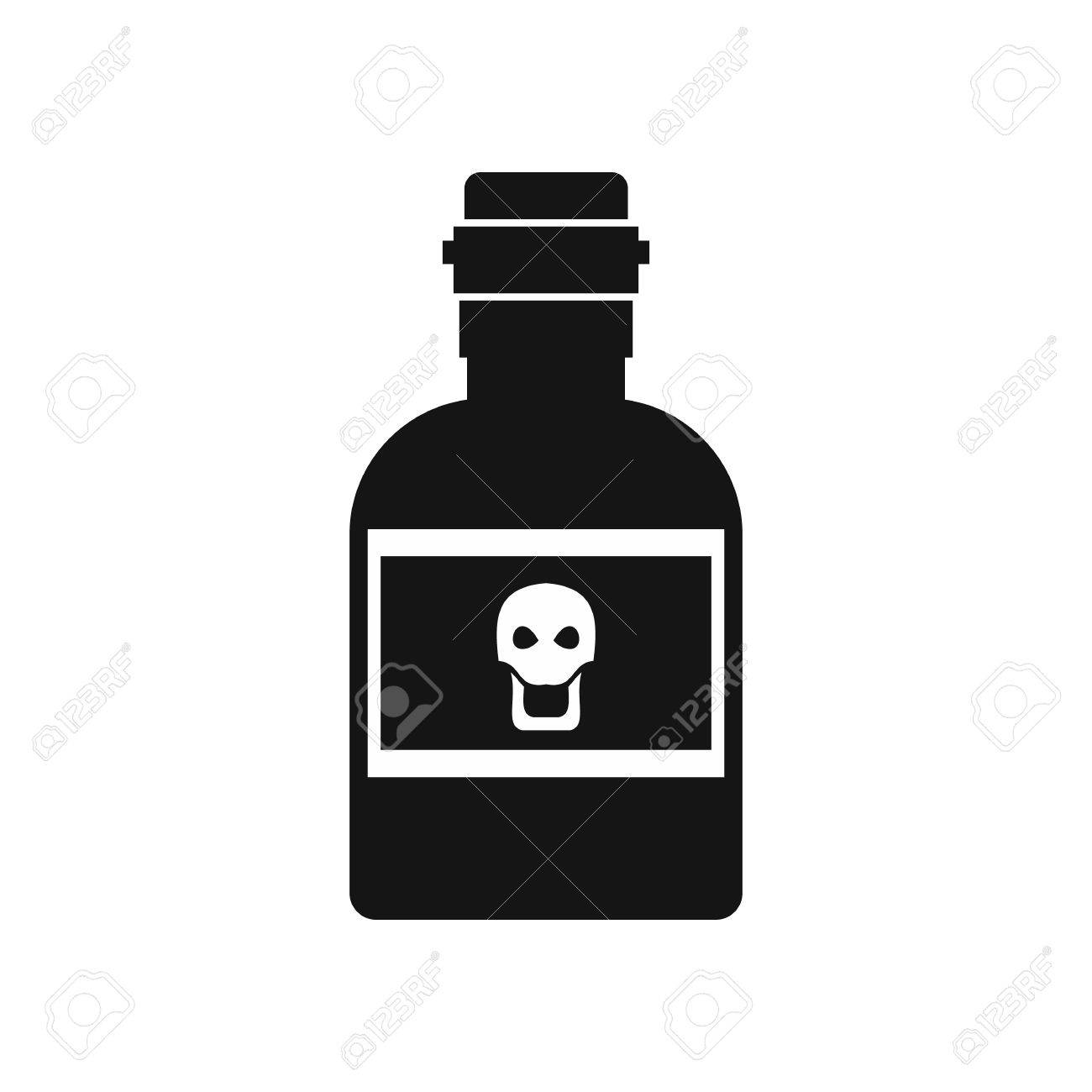 毒瓶アイコン白背景ベクトル図にシンプルなスタイルで のイラスト素材 ベクタ Image