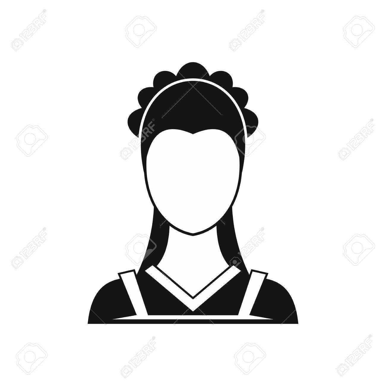 白い背景のベクトル図にシンプルなスタイルのメイド アイコンのイラスト素材 ベクタ Image