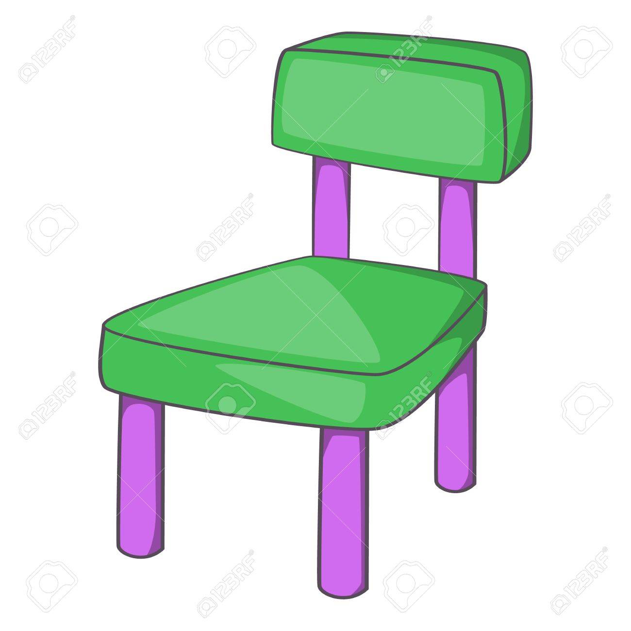 Icone De Chaise D Enfants En Style Cartoon Isole Sur Illustration Vectorielle Fond Blanc Clip Art Libres De Droits Vecteurs Et Illustration Image 64683969