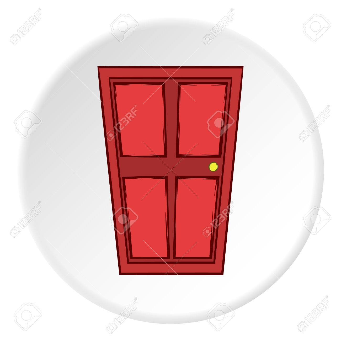 Icone De Porte D Entree En Style Dessin Anime Sur Fond De Cercle Blanc Illustration D Illustration De Vecteur De Design D Interieur Clip Art Libres De Droits Vecteurs Et Illustration Image