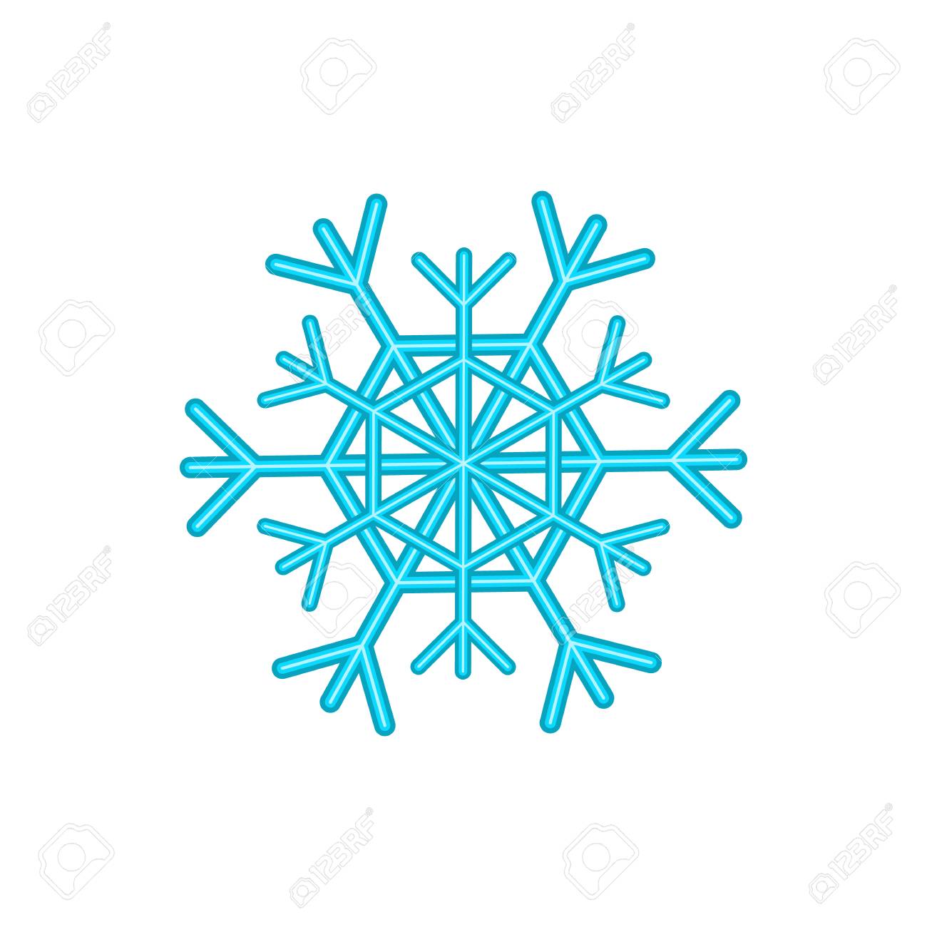 Icono De Copo De Nieve En Estilo De Dibujos Animados Aislado En La