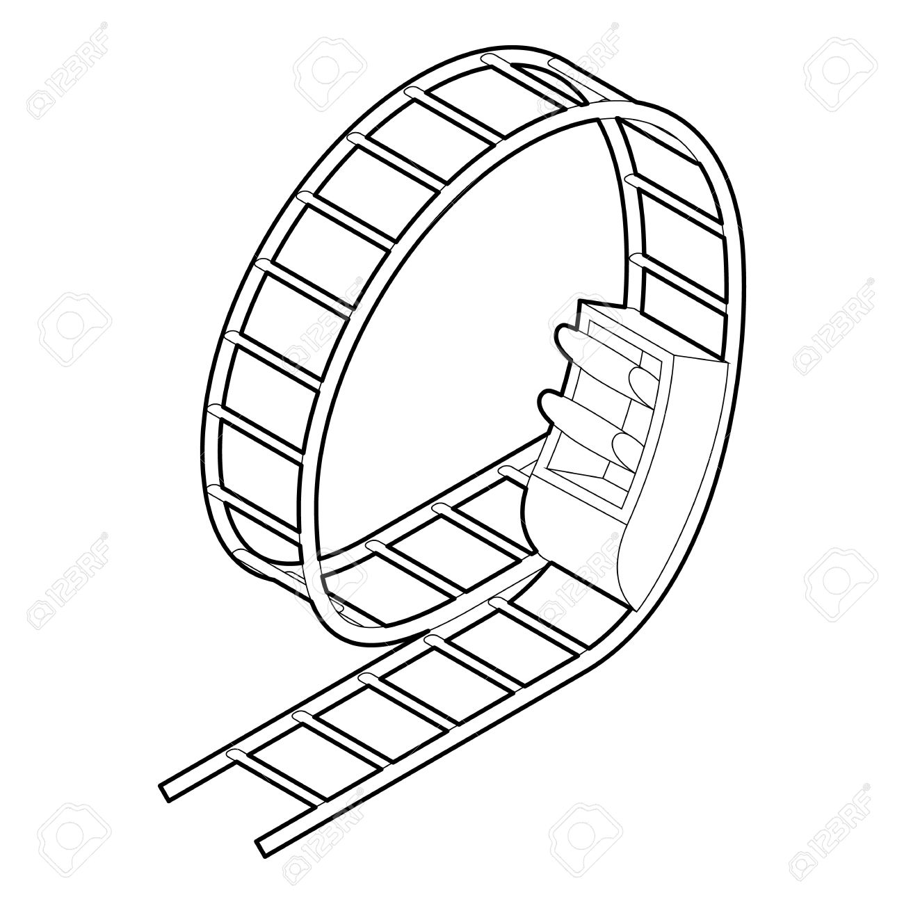 ジェット コースターのアイコン Web のジェット コースター ベクトル アイコンの概要図 のイラスト素材 ベクタ Image