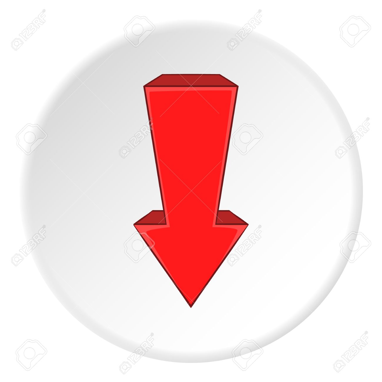 赤い下矢印アイコン Web のベクトル アイコンを赤矢印のアートゥーン イラストのイラスト素材 ベクタ Image