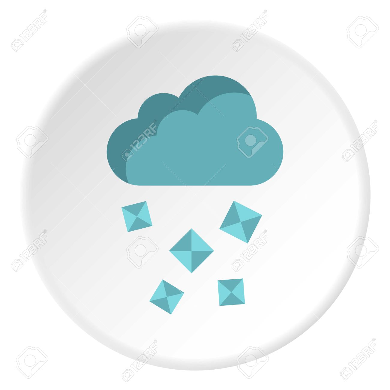 雲とあられのアイコン 平らな雲のイラストと Web のベクトル アイコンを雹のイラスト素材 ベクタ Image