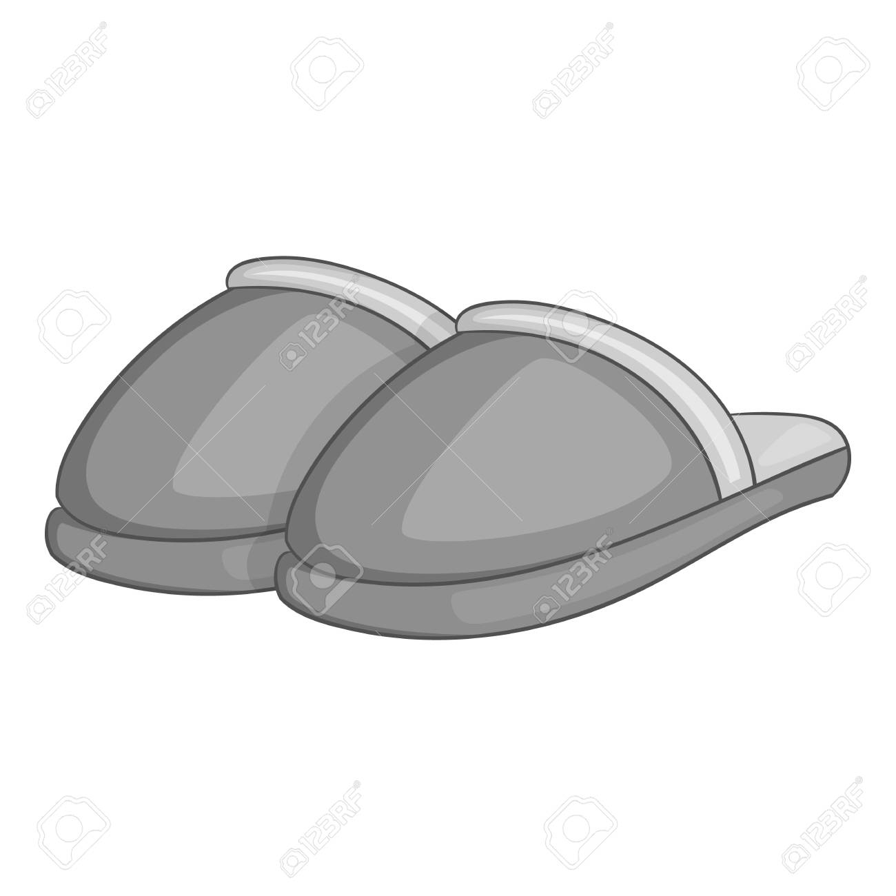 Hausschuhe Symbol. Grau Schwarz Weiß Illustration Von Hausschuhe Vektor Symbol. Schwarz Und Weiß Lizenzfrei