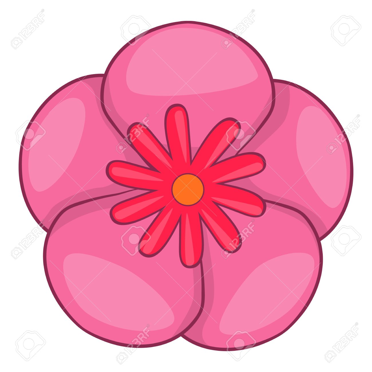 rose of sharon korean flower icon cartoon illustration of flower