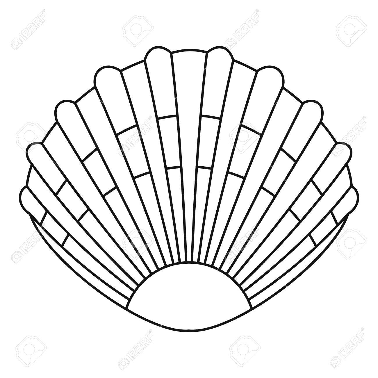 パール シェルのアイコンです Web の真珠貝ベクトル アイコンの概要図 のイラスト素材 ベクタ Image