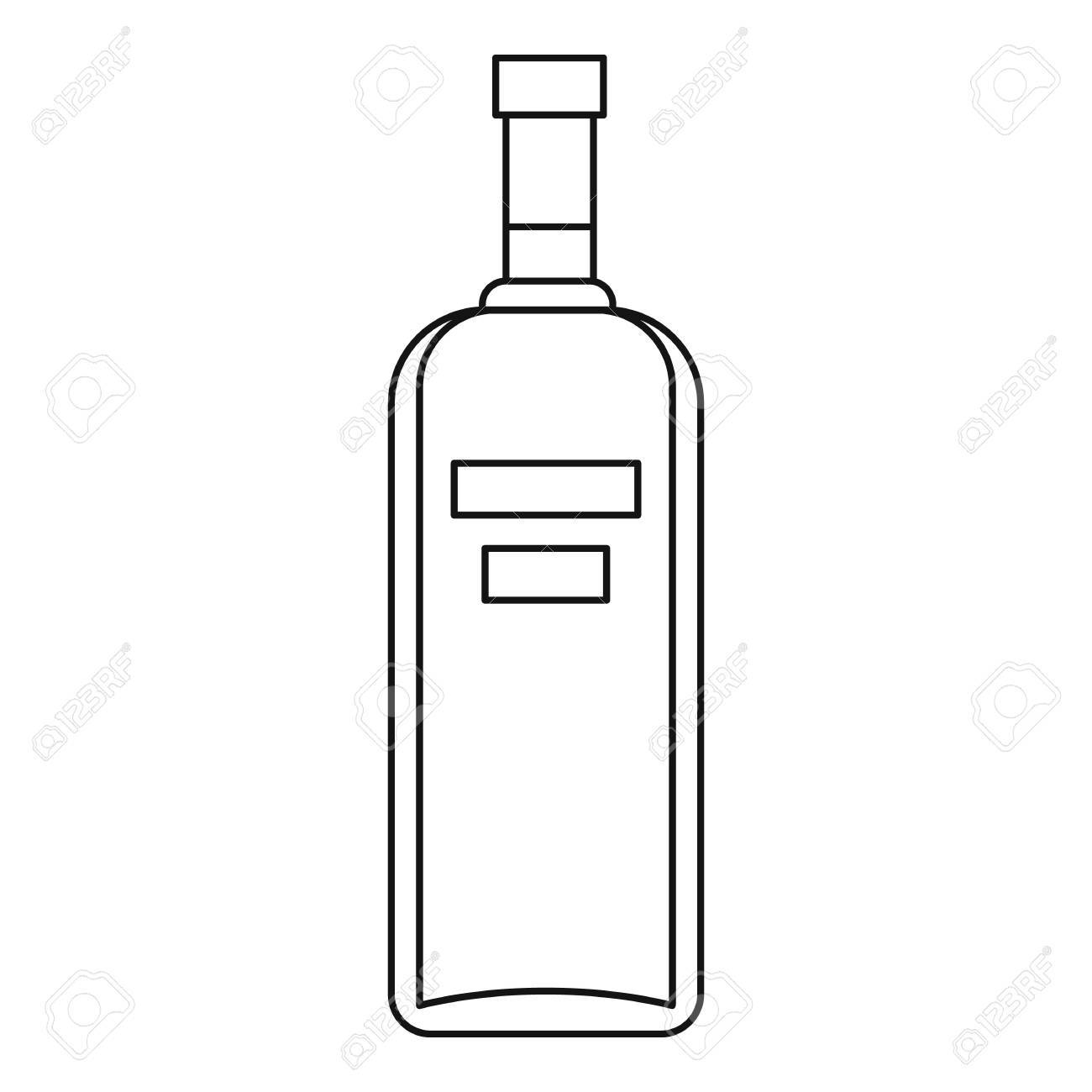 ウォッカ アイコンのボトル Web のベクトル アイコンをウォッカのボトルの概要図 のイラスト素材 ベクタ Image