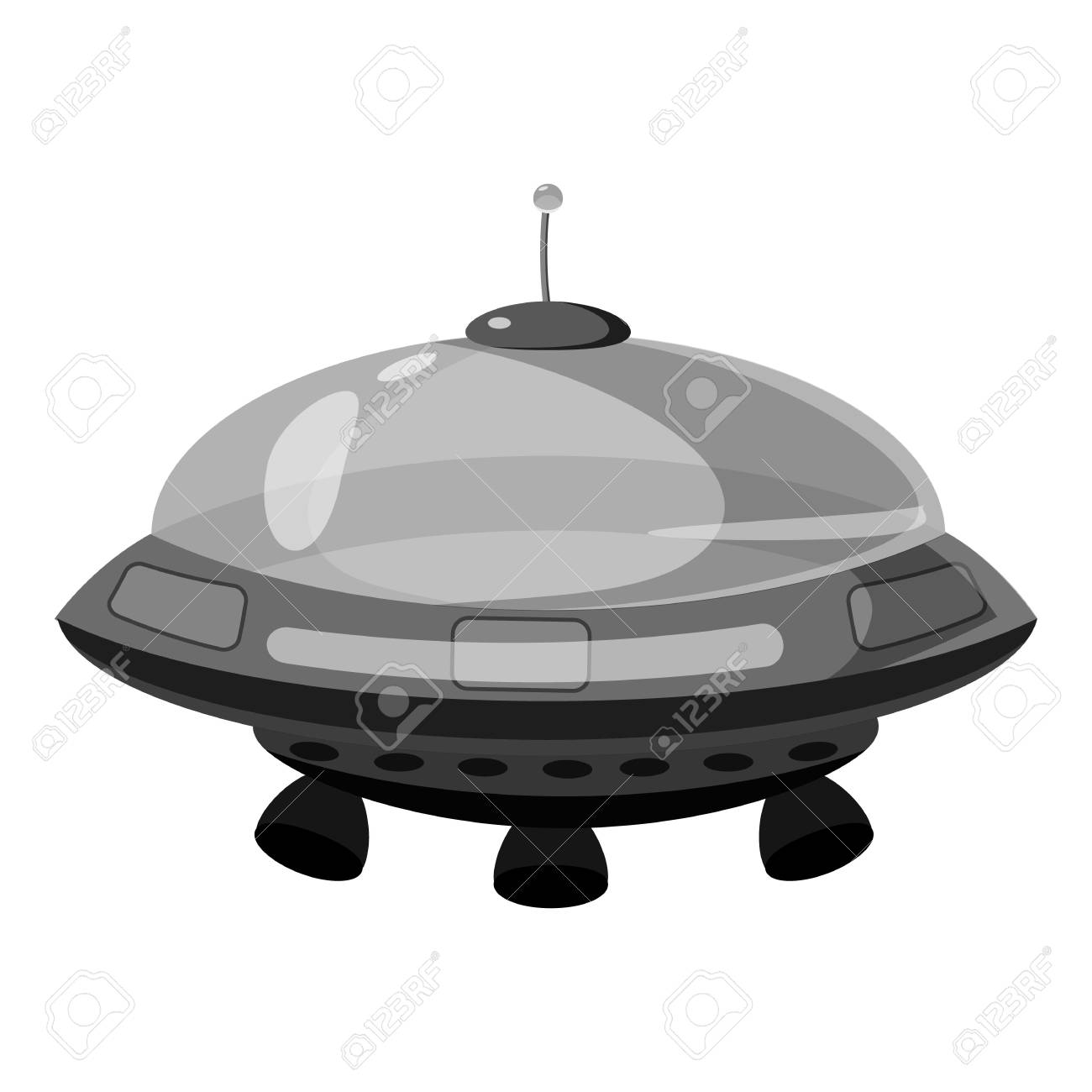Ufo 円盤アイコン Web の Ufo ソーサー ベクトル アイコンの灰色のモノクロ イラスト のイラスト素材 ベクタ Image