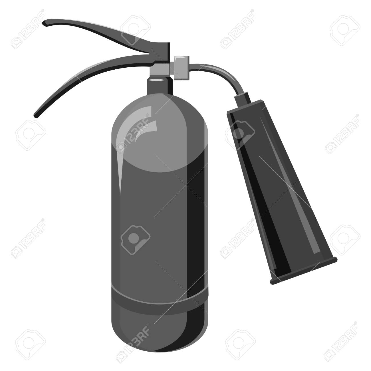 消火器のアイコン Web の消火ベクトル アイコンの灰色のモノクロ イラストのイラスト素材 ベクタ Image