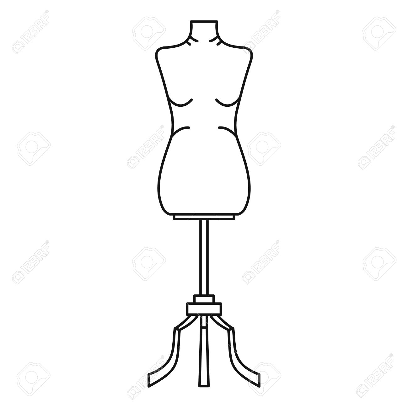 sewing mannequin icon outline