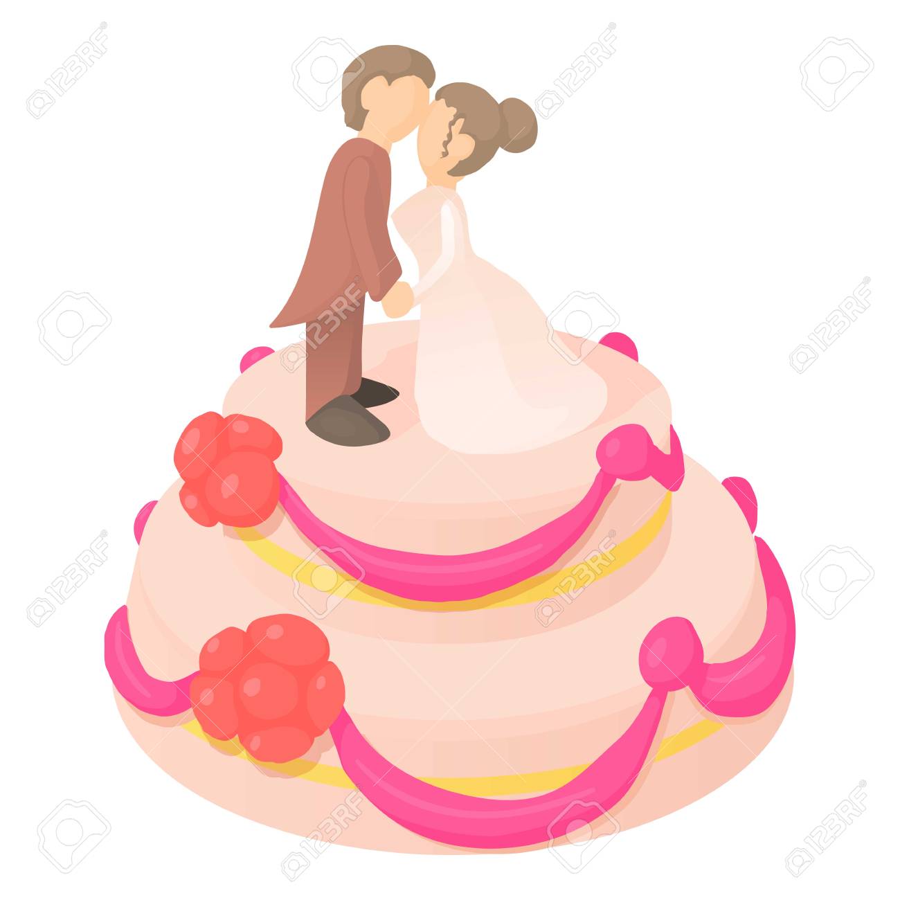Wedding Cake Icon Cartoon Illustration Of Wedding Cake Vector