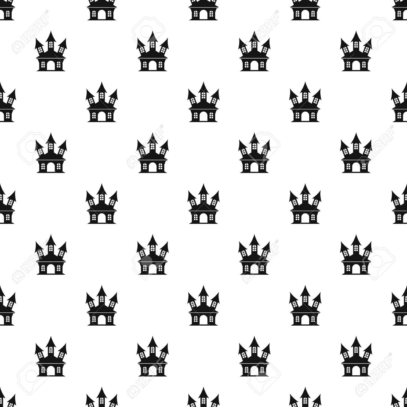 Motif De Chateau De Sorciere Illustration Simple Du Modele De Vecteur De Chateau De Sorciere Pour Le Web Clip Art Libres De Droits Vecteurs Et Illustration Image