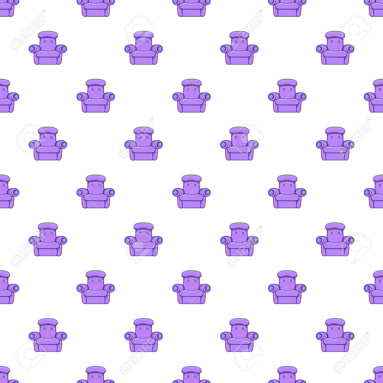 簡単な肘掛け椅子のパターン Web の簡単なアームチェア ベクトル パターンの漫画イラストのイラスト素材 ベクタ Image