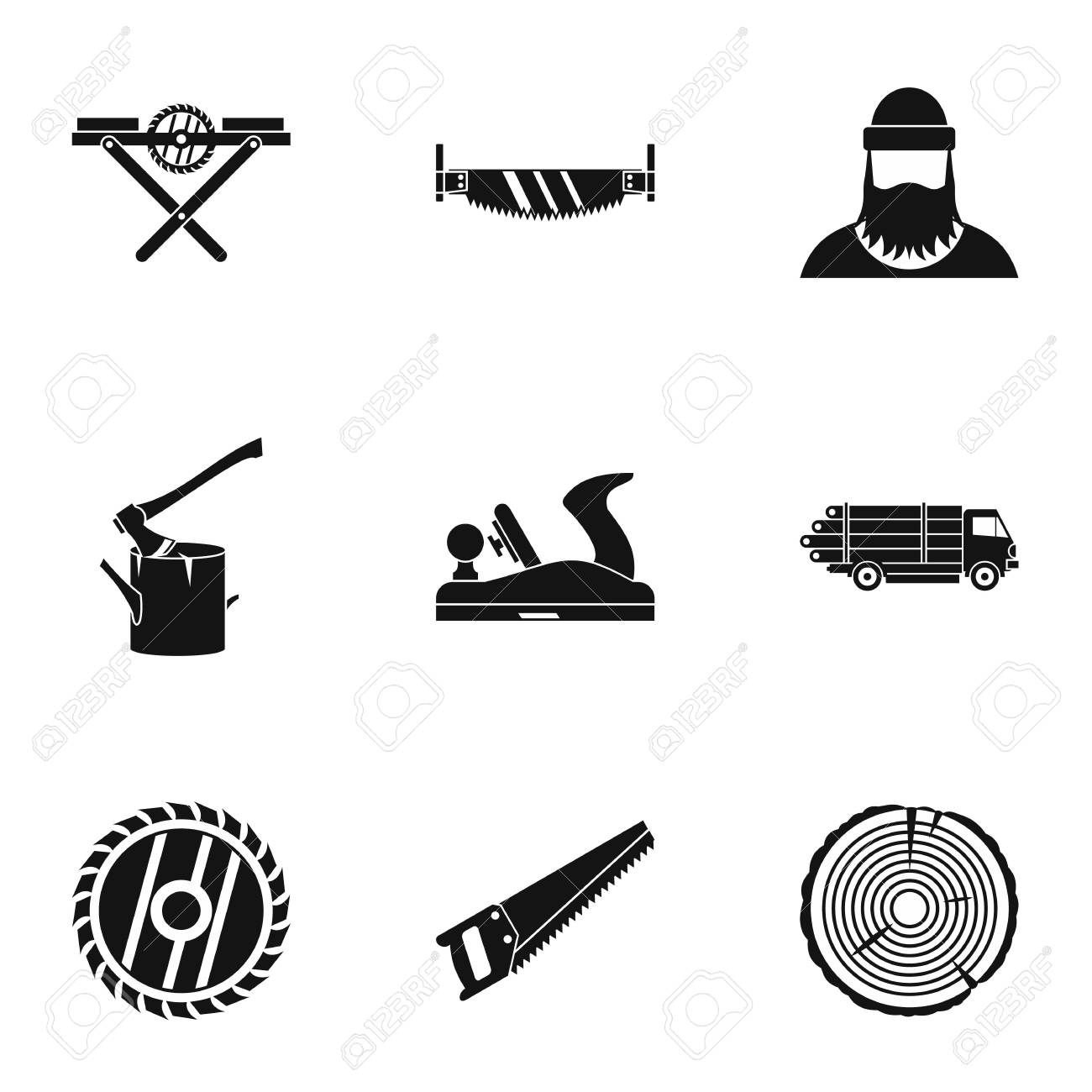 鋸のアイコンを設定します Web のベクトルのアイコンを鋸 9 のシンプルなイラストのイラスト素材 ベクタ Image