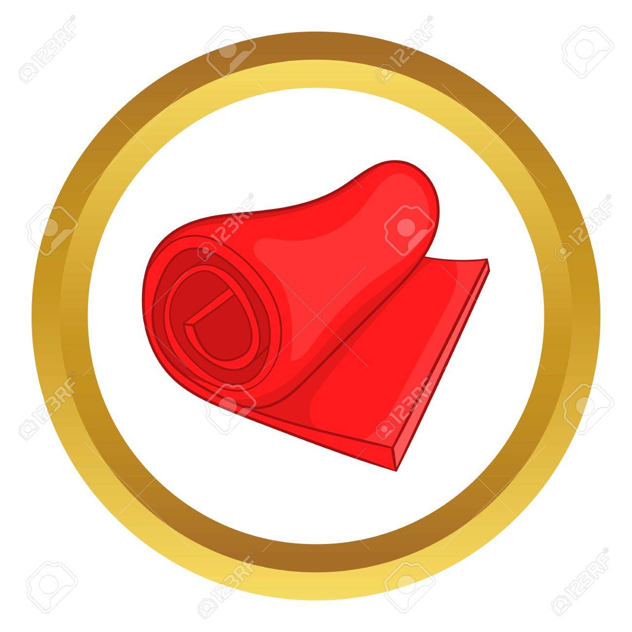 Yoga Mat Vector Icon In Golden Circle Cartoon Style Isolated On White Background Foto De Yoga Mat Vector Icon In Golden Circle Cartoon Style Isolated On White Background Foto De