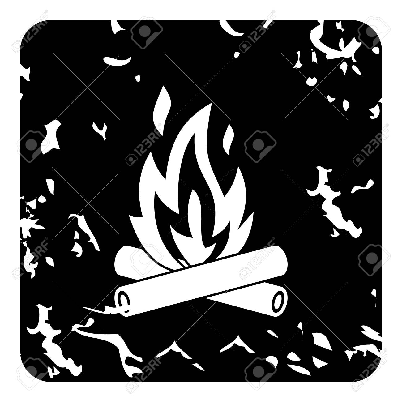 キャンプファイヤーのアイコン グランジ Web のキャンプファイヤー ベクトル アイコンのイラストのイラスト素材 ベクタ Image