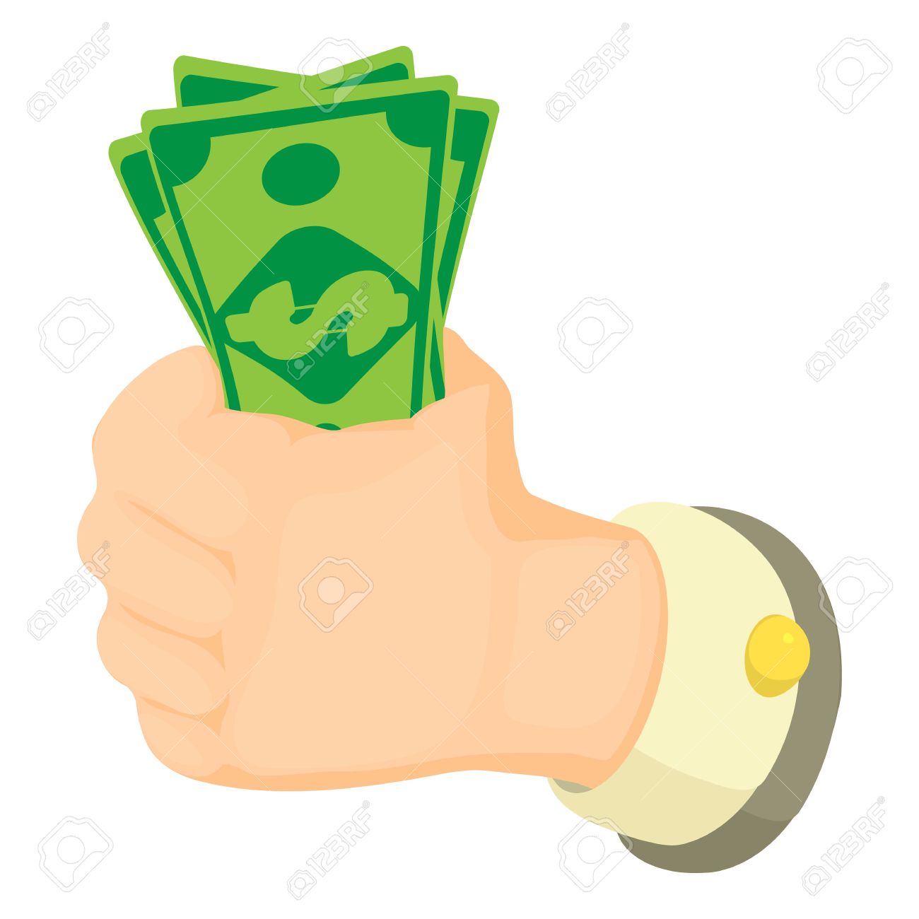cash in hand icon cartoon illustration of cash in hand vector