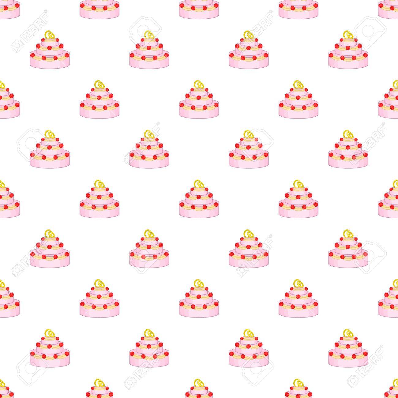 Wedding Cake Pattern Cartoon Illustration Of Wedding Cake Vector