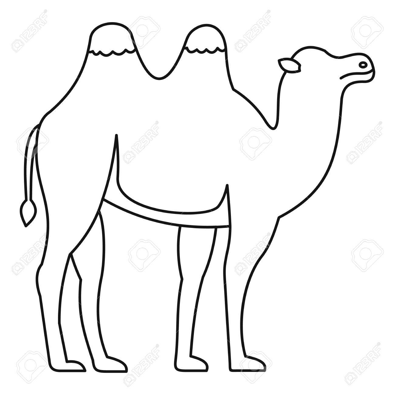 icone de chameau bactriane style contour clip art libres droits vecteurs et illustration image 68454990 coloriage fleurs