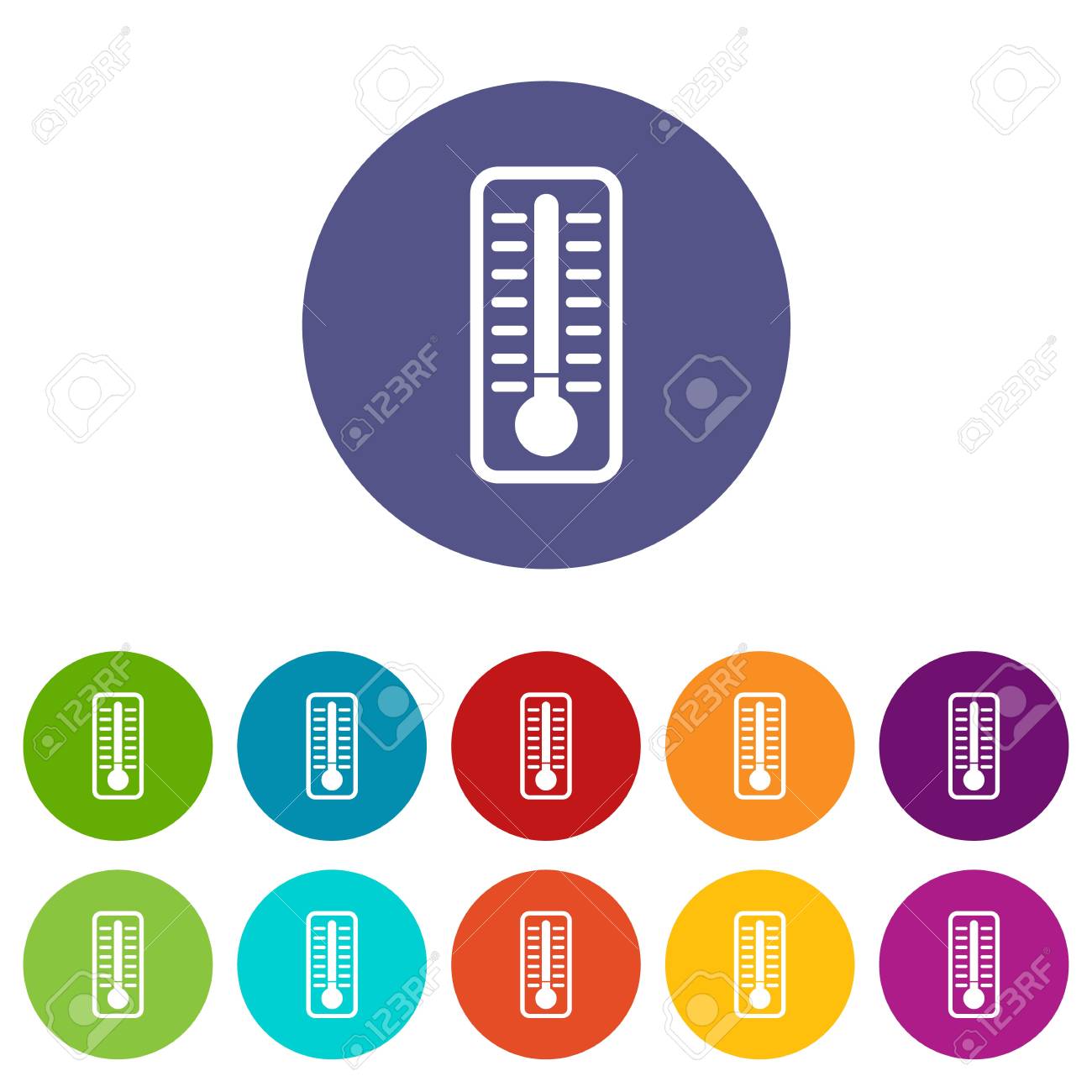 冷たい温度計のアイコンを設定のイラスト素材 ベクタ Image