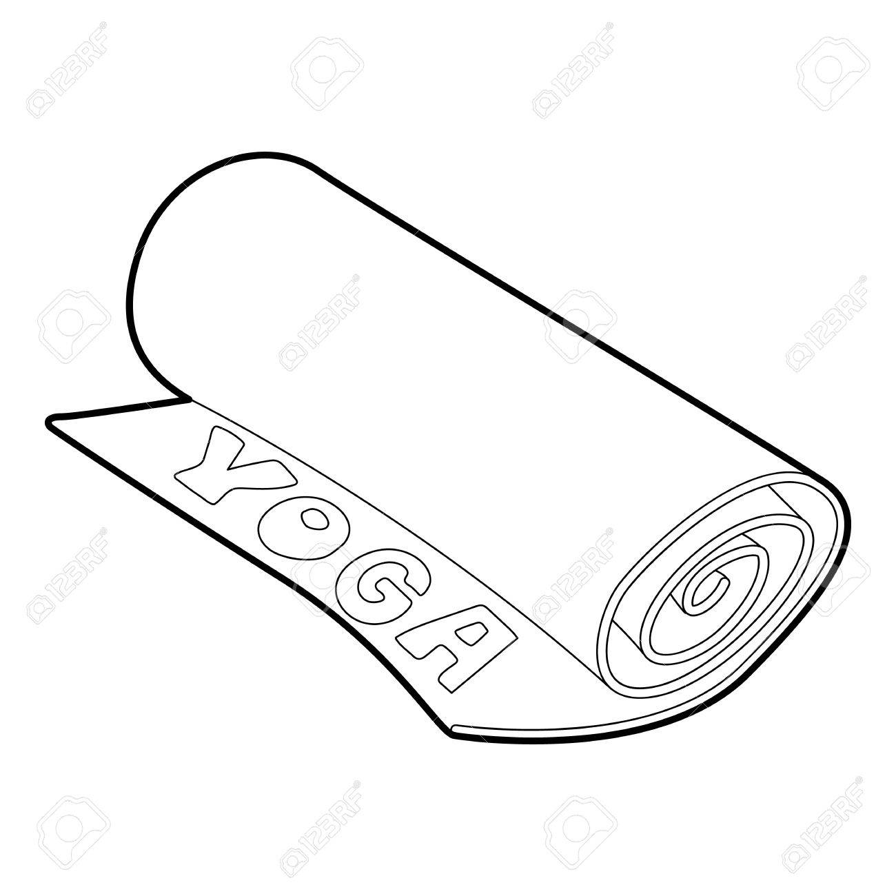 Yoga Mat Icon Outline Style Stock Vector Yoga Mat Icon Outline Style Stock Vector