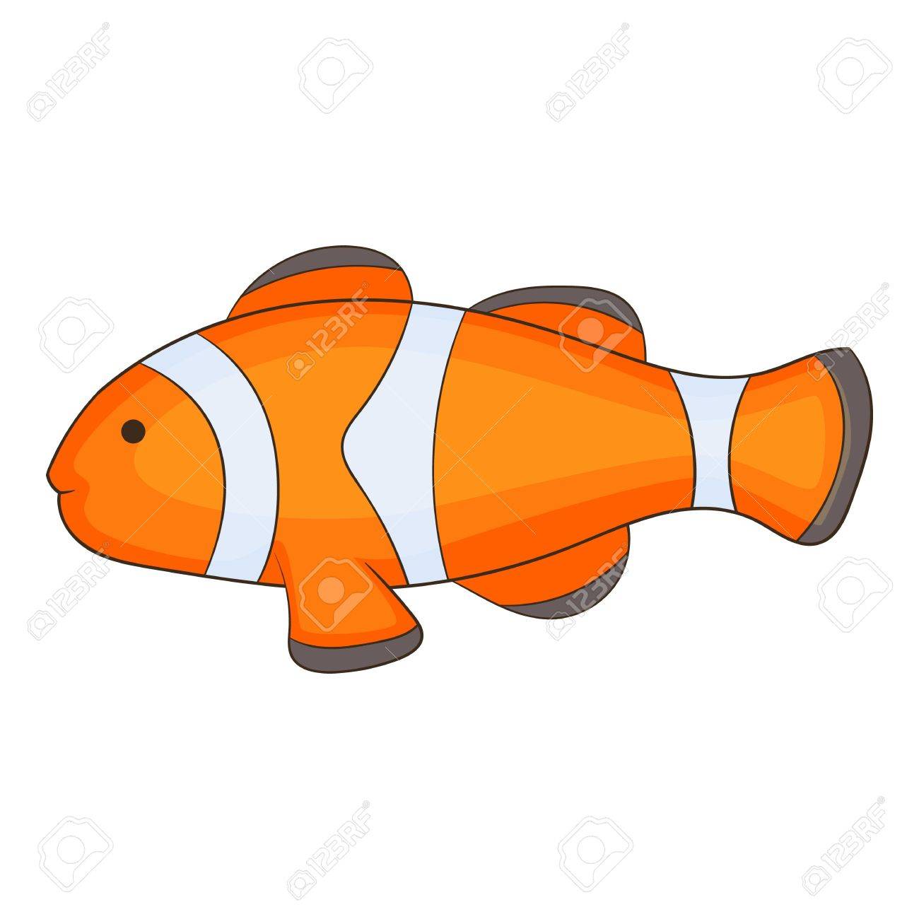 Icone De Poisson Clown Style De Dessin Anime Clip Art Libres De Droits Vecteurs Et Illustration Image