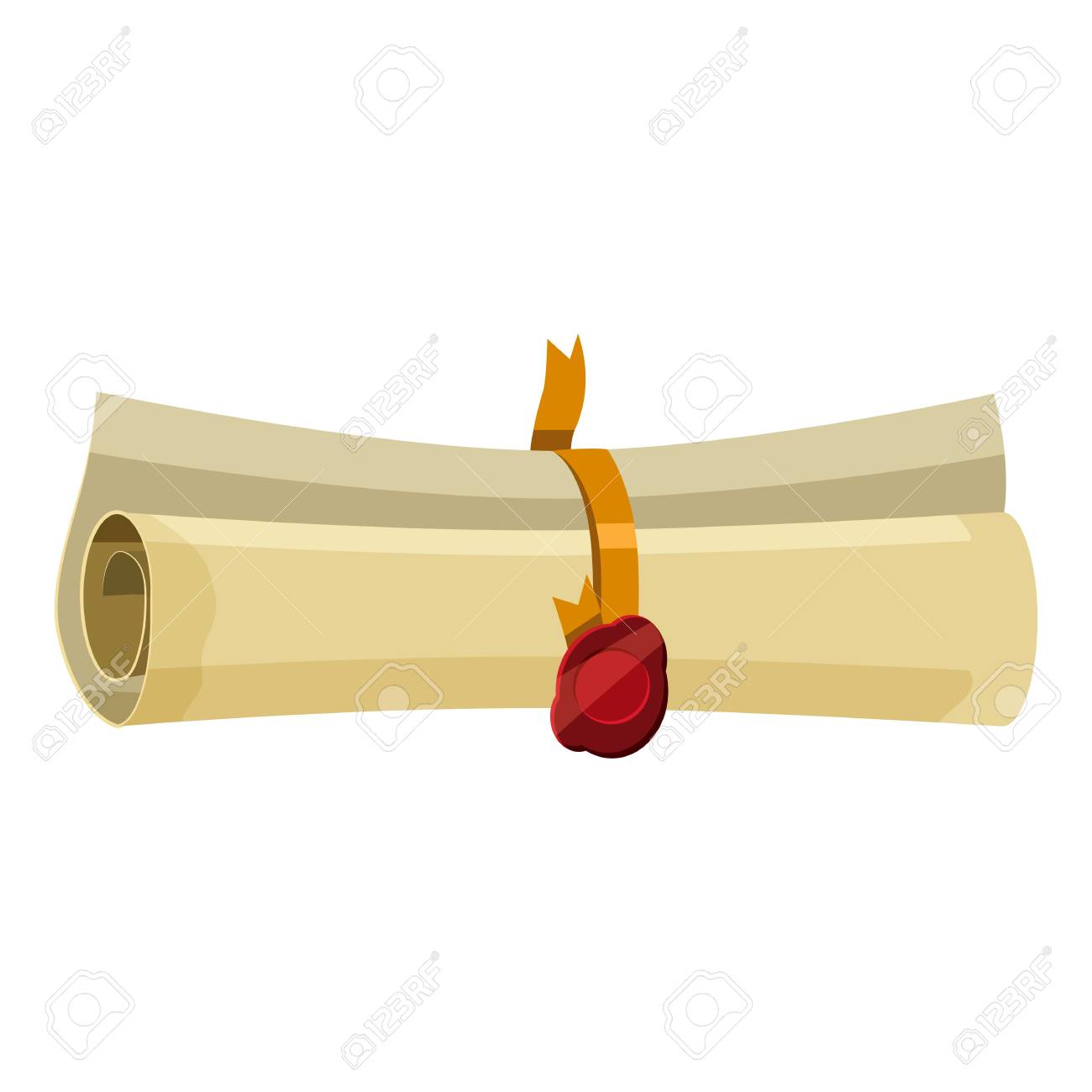 魔法のスクロールのアイコン 漫画のスタイルのイラスト素材 ベクタ Image