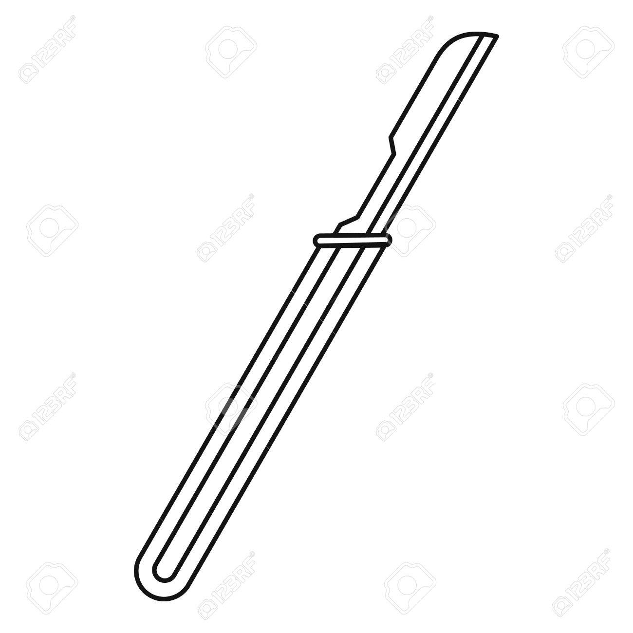使い捨てメス アイコン アウトラインのスタイルのイラスト素材 ベクタ Image 使い捨てメス アイコン アウトラインのスタイルのイラスト素材 ベクタ Image