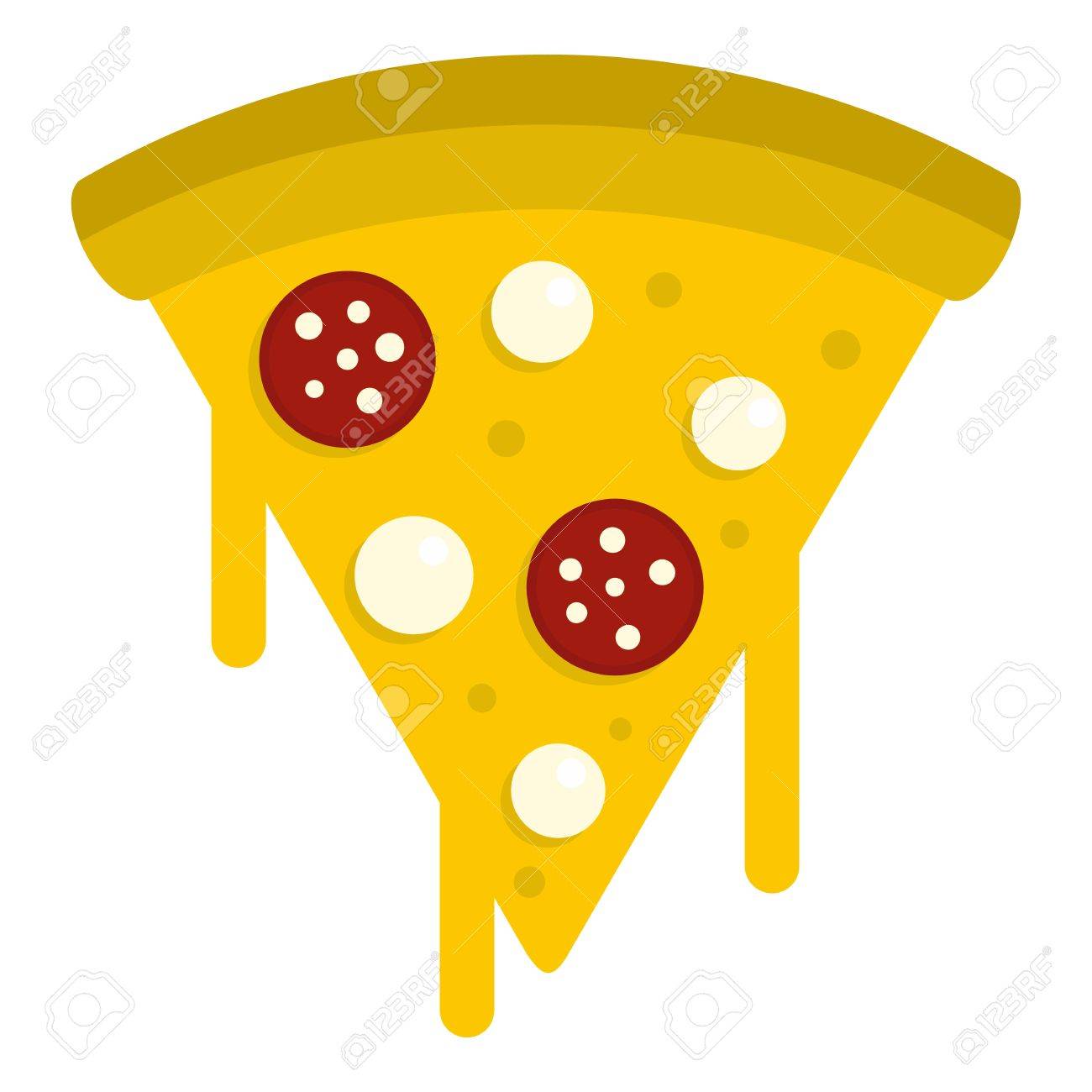 溶けたチーズ アイコンとピザのおいしいスライス のイラスト素材 ベクタ Image