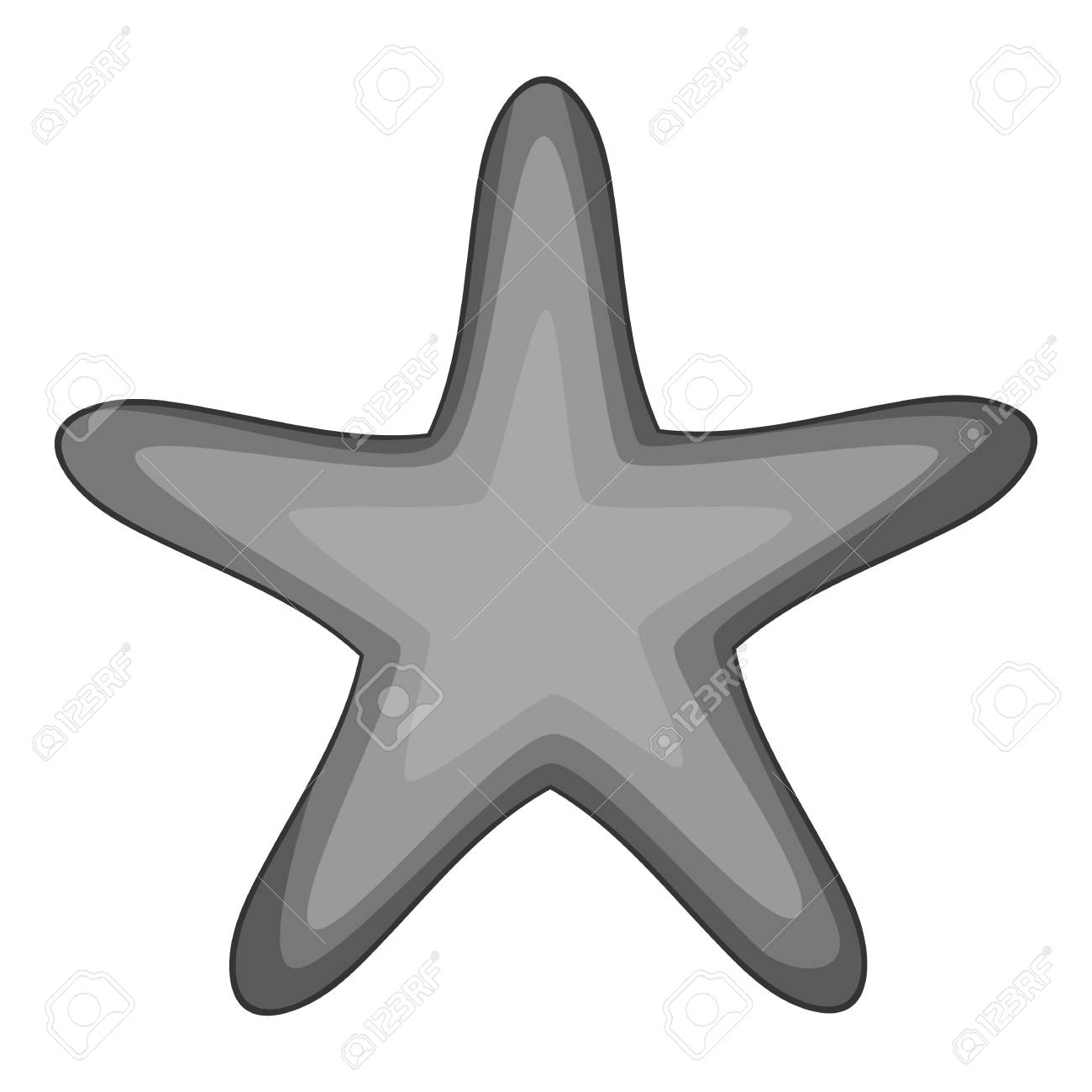 ヒトデ アイコン モノクロのイラスト素材 ベクタ Image 77193843