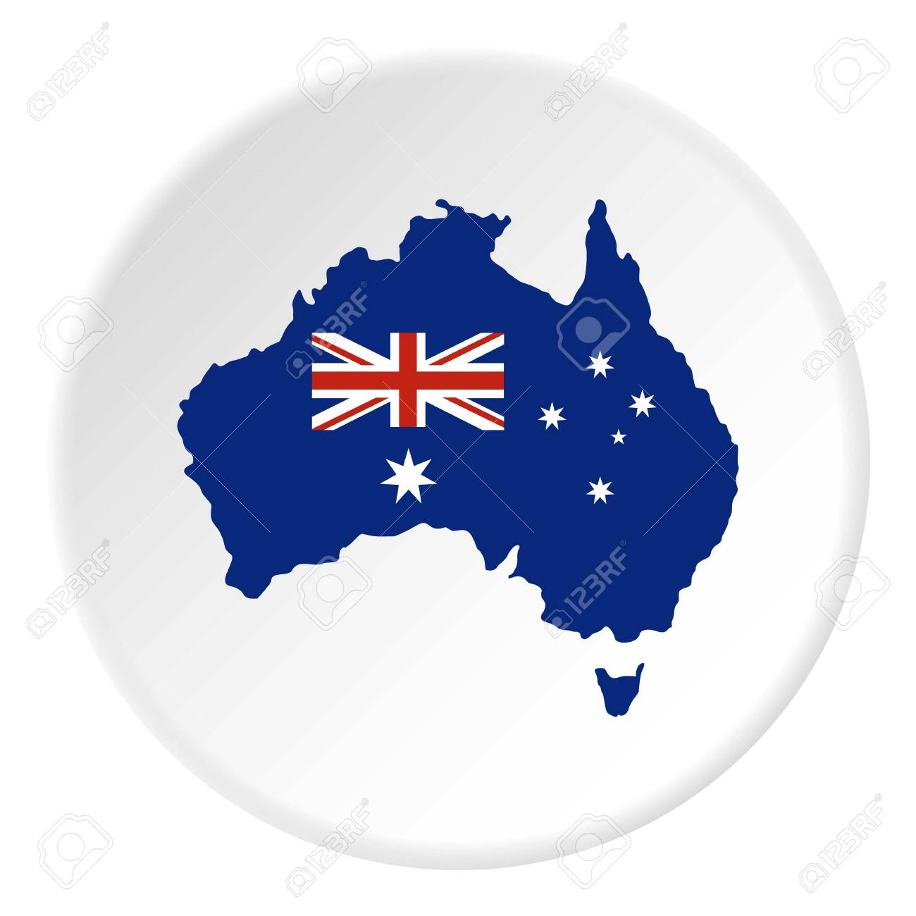 フラット サークル Web の白いベクトル図で隔離のオーストラリア国旗アイコンのイラスト素材 ベクタ Image