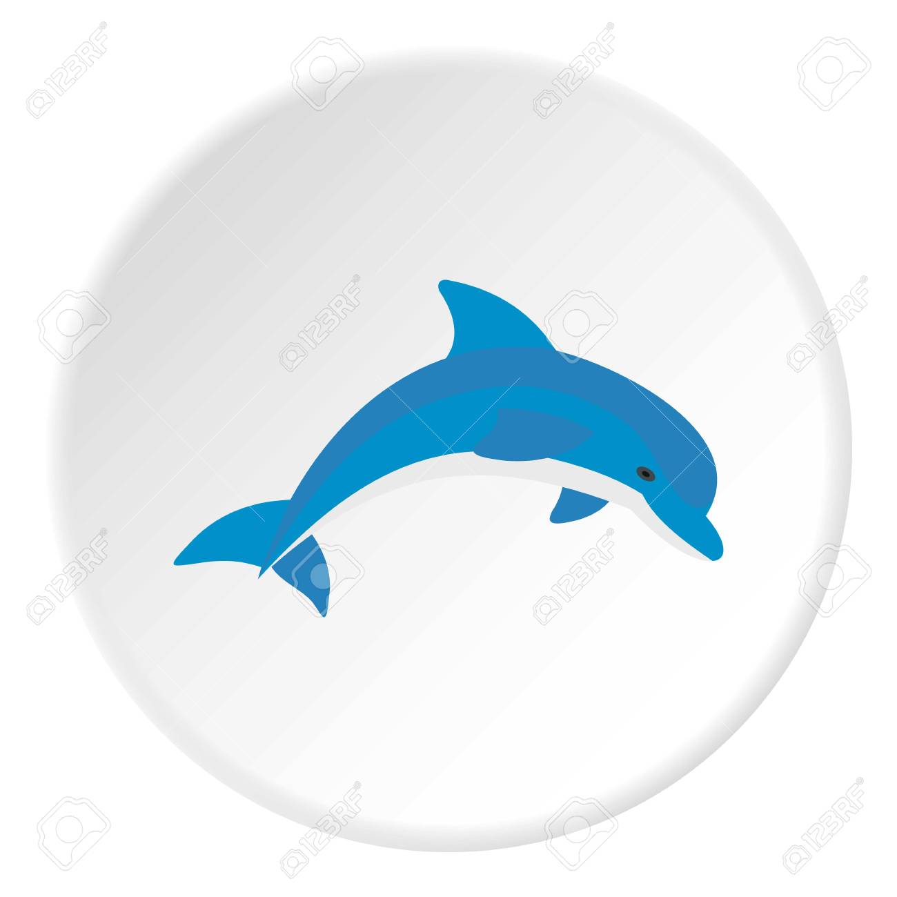 青いイルカのアイコン円のイラスト素材 ベクタ Image