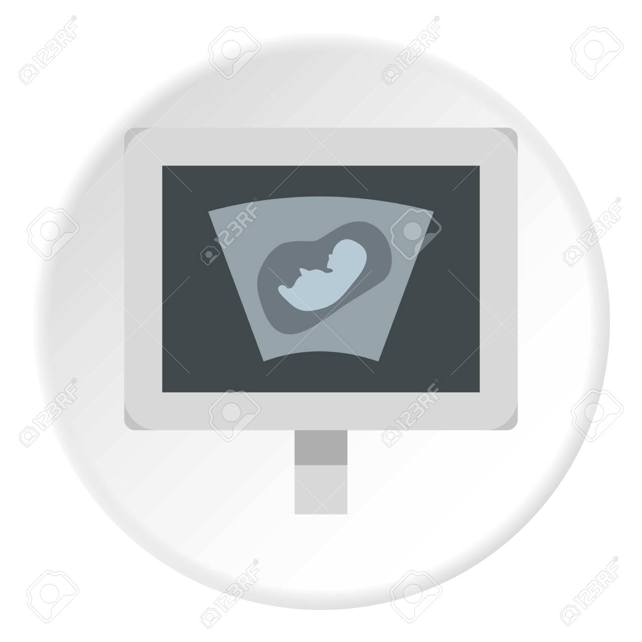 Web 用フラット サークル分離ベクトル イラストで赤ちゃんアイコンの超音波スキャンのイラスト素材 ベクタ Image