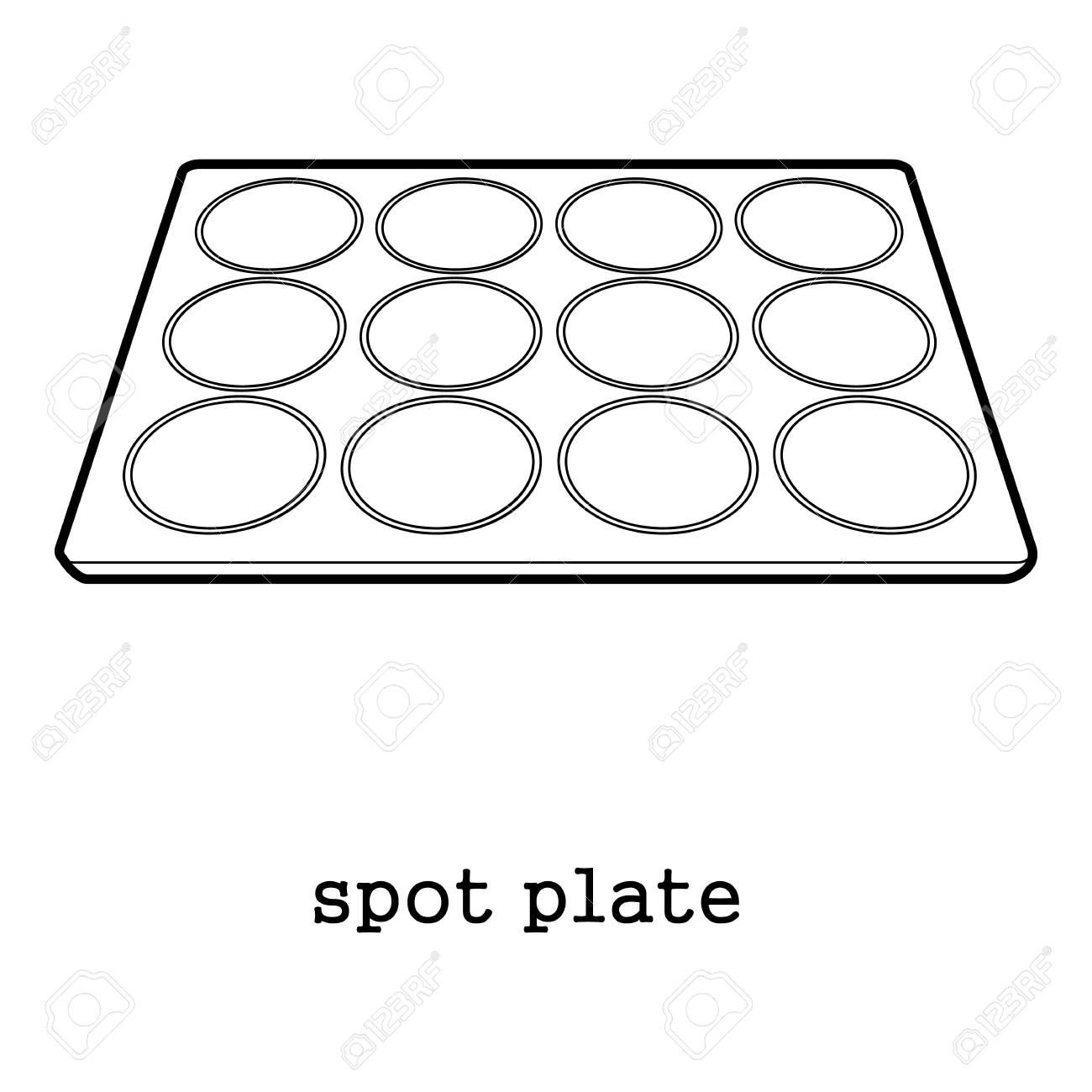spot plate laboratory tools icon outline illustration royalty free laboratory tools
