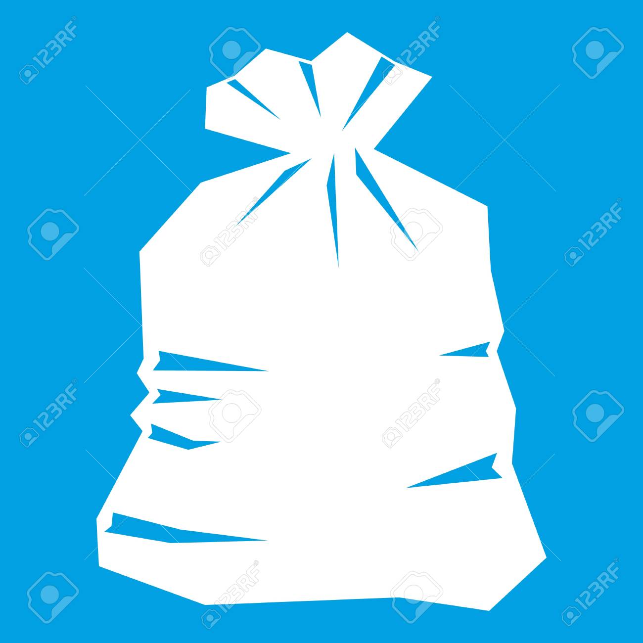 ゴミ袋アイコン白のイラスト素材 ベクタ Image