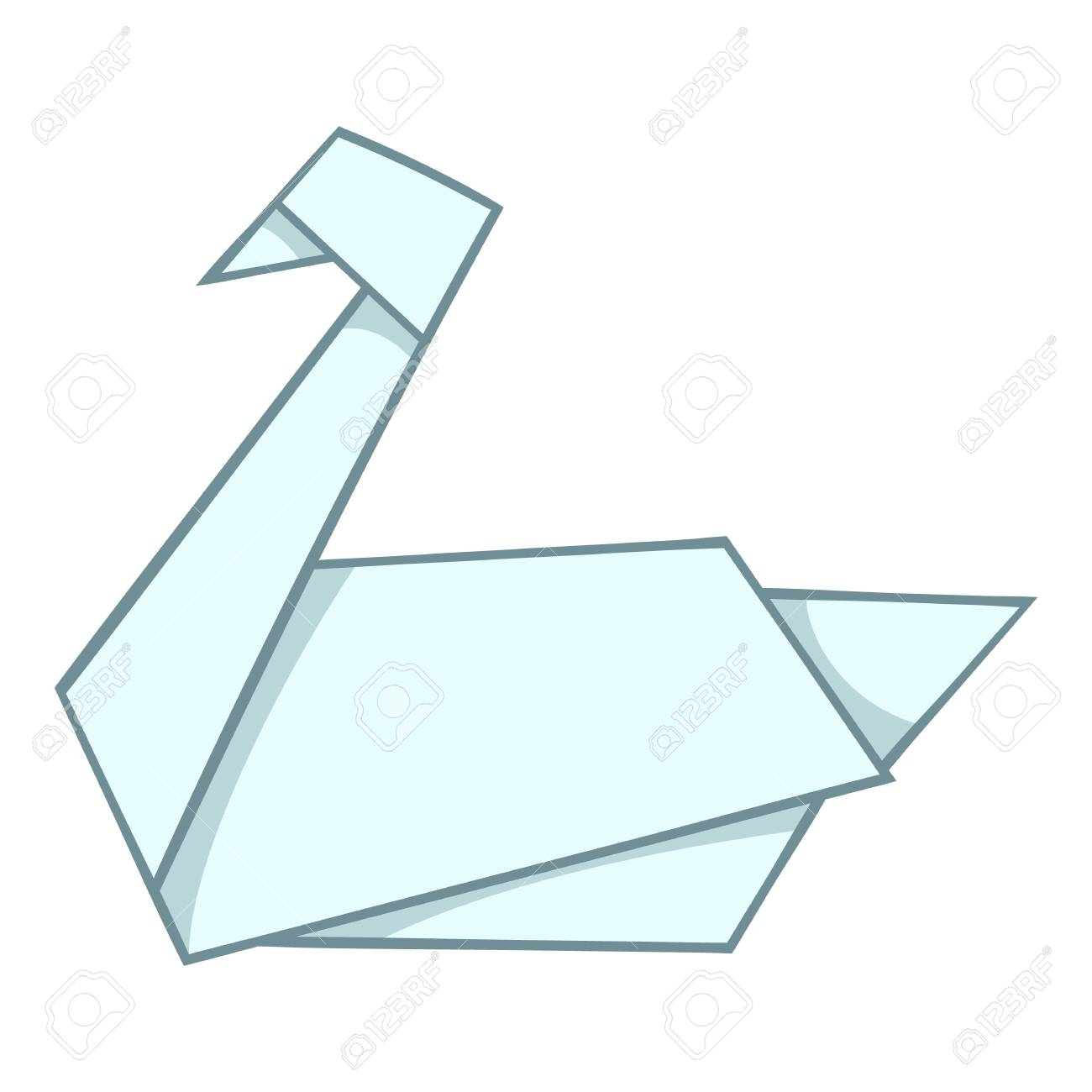 Origami Swan Icon Cartoon Style
