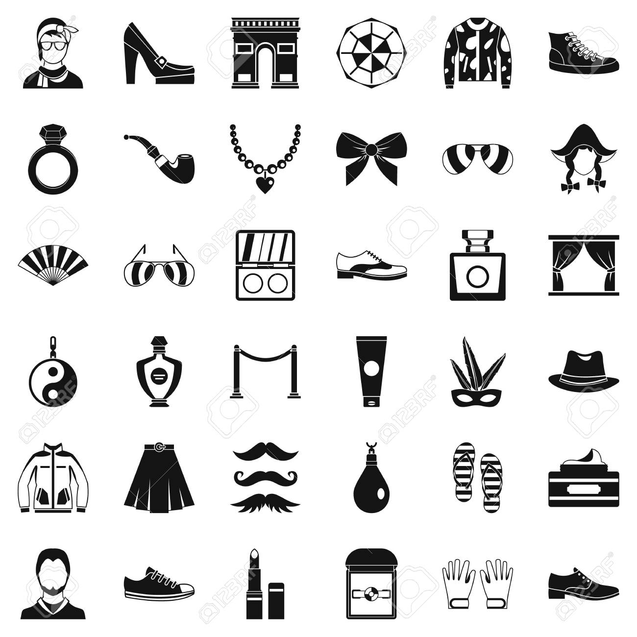 Fashion icons set. Simple style of 36 fashion vector icons for..