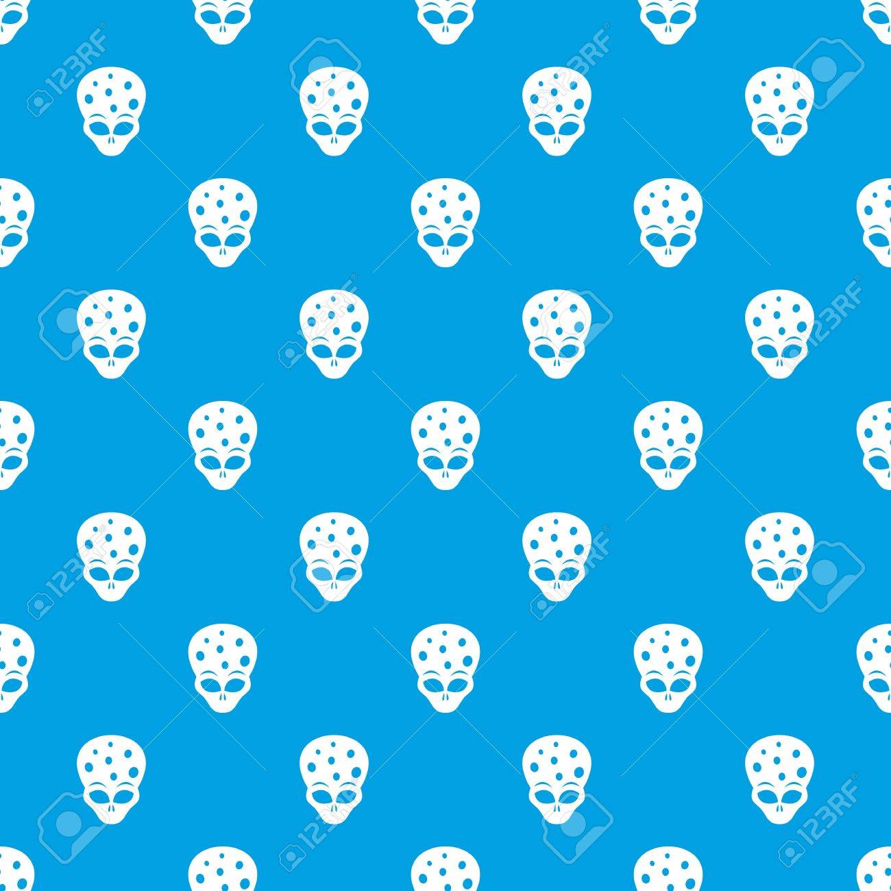 Extraterrestre Extranjero Patrón Repetición Sin Fisuras En Color Azul Para Cualquier Diseño Vector Ilustración Geométrica
