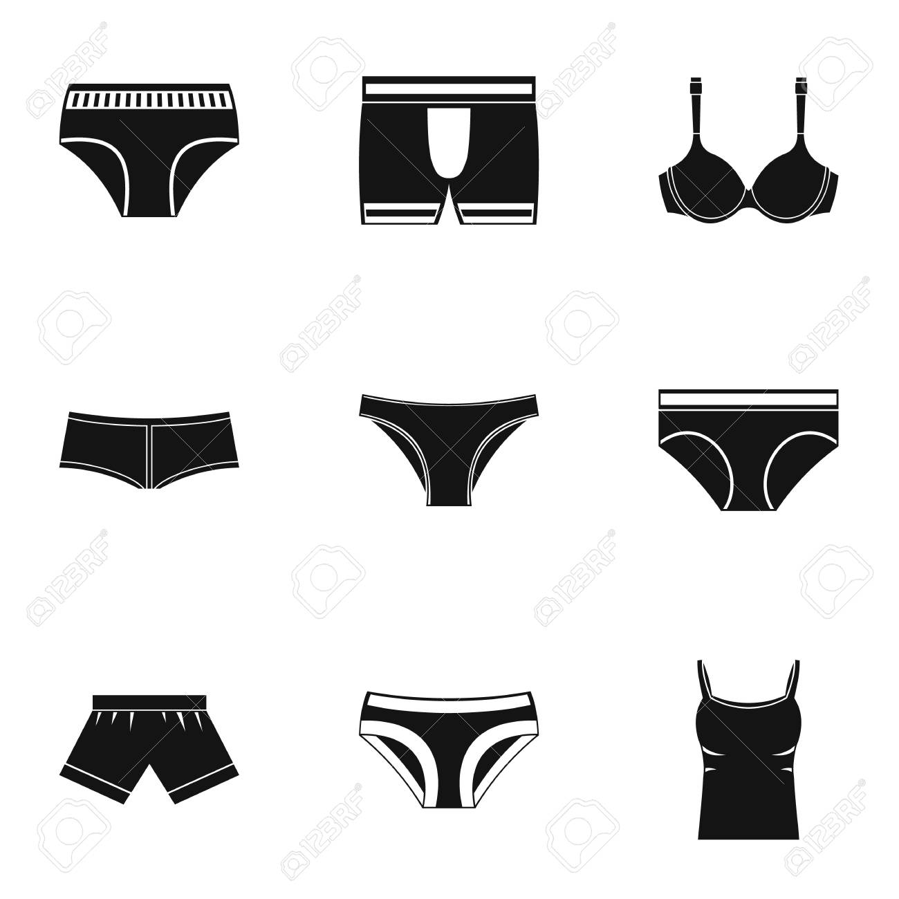 Female Underwear Icon Set Simple Style Royalty Free Cliparts Vectors And Stock Illustration Image 84114110