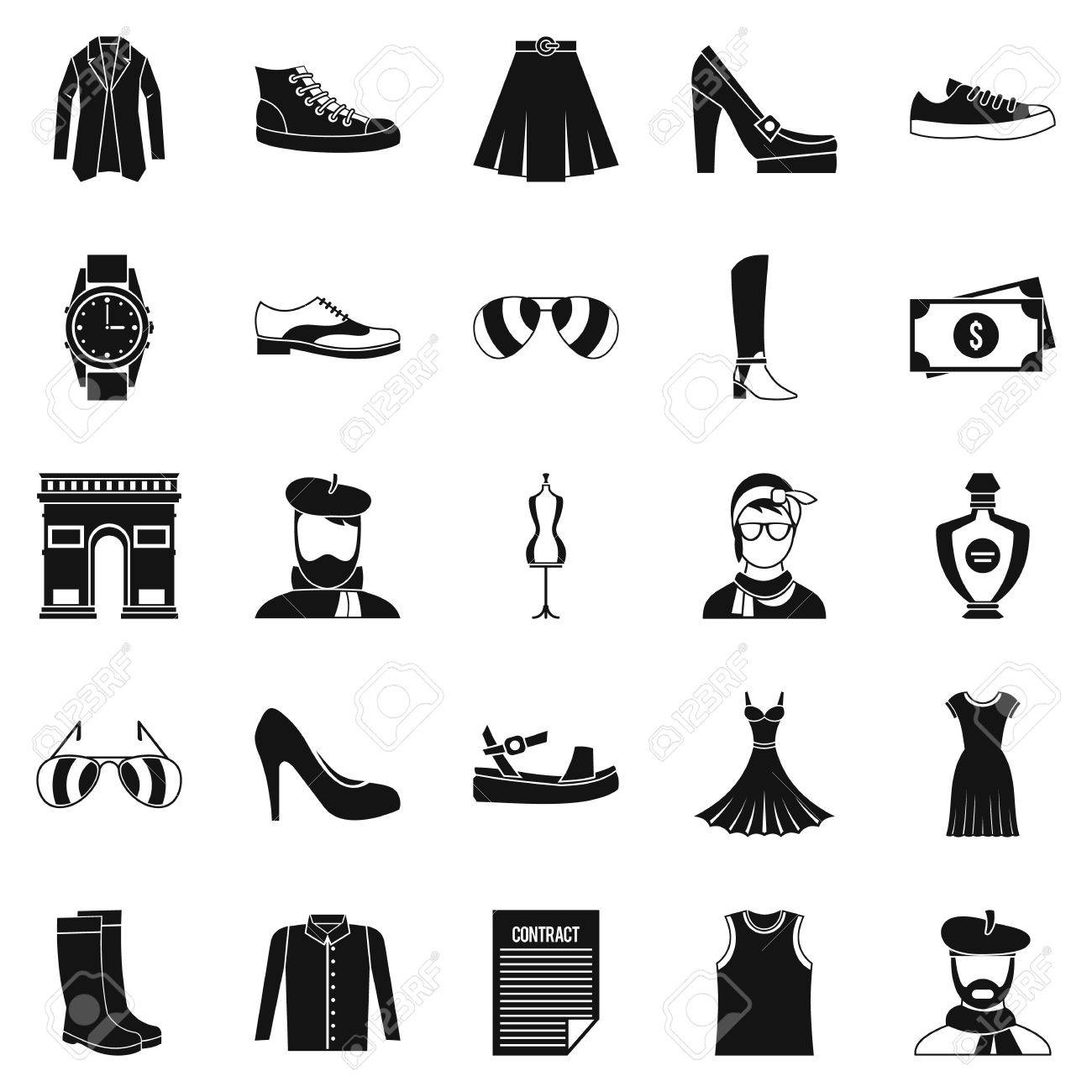 Old fashion icons set. Cartoon set of 25 old fashion vector icons..