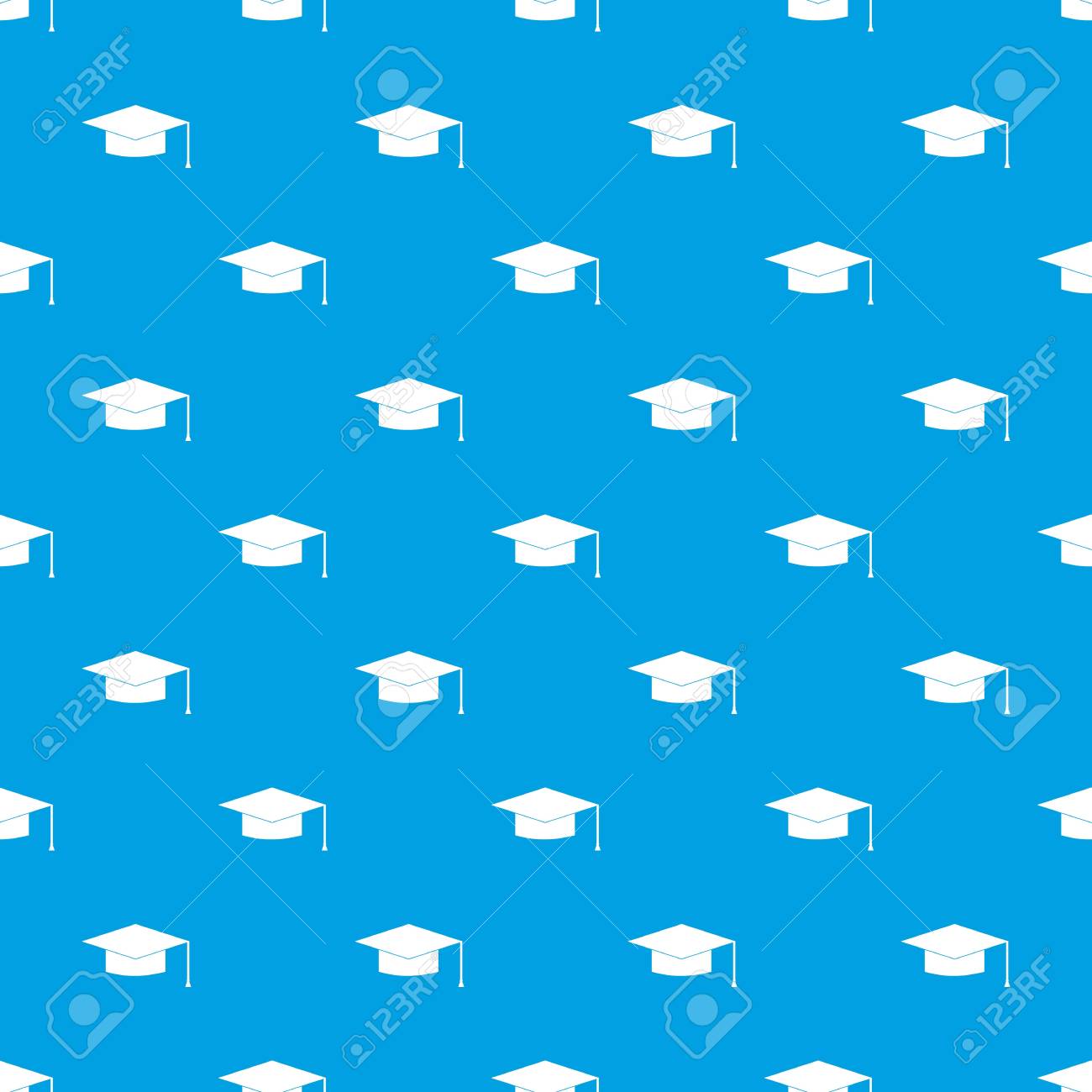 graduation cap pattern seamless blue royalty free cliparts vectors