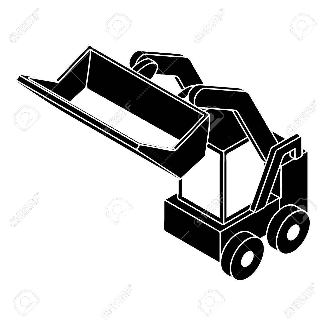 Bobcat Machine Icon Simple Style Royalty Free Cliparts Vectors