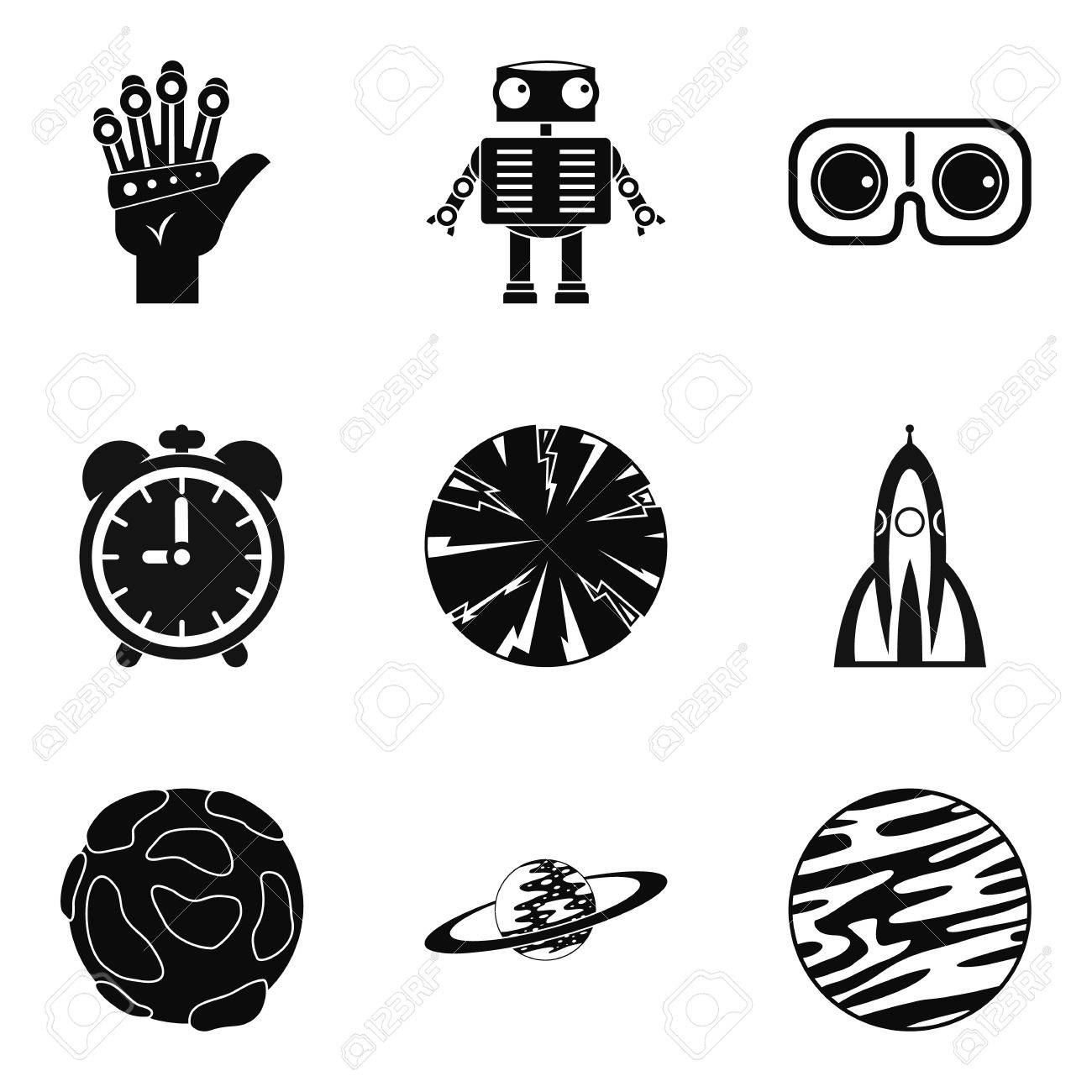 放心状態のアイコンを設定します 単純な Web は 白い背景で隔離のための 9 の放心状態ベクトルのアイコンのセットのイラスト素材 ベクタ Image